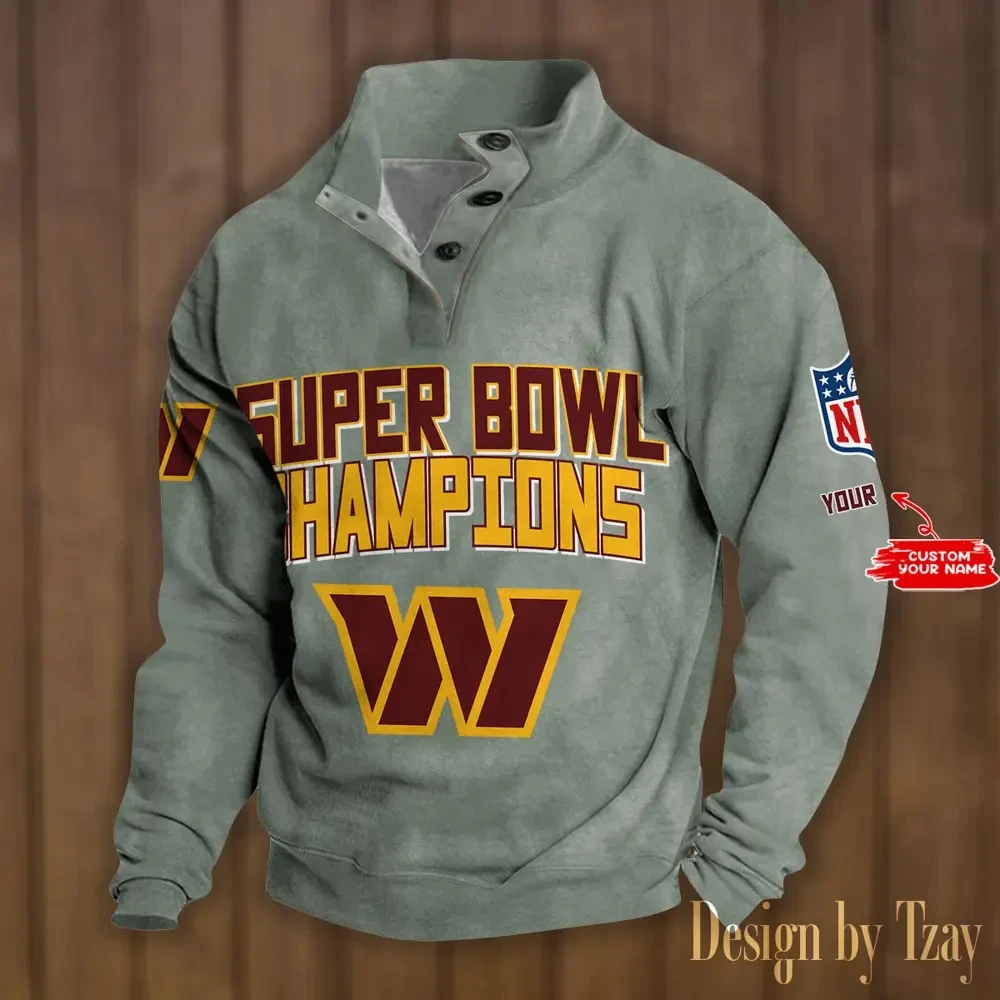 SPTS9DBSCH316-Washington Commanders Premium Stand-Collar Game-Day Pullover - Engineered Warmth & Personalized Names DV8