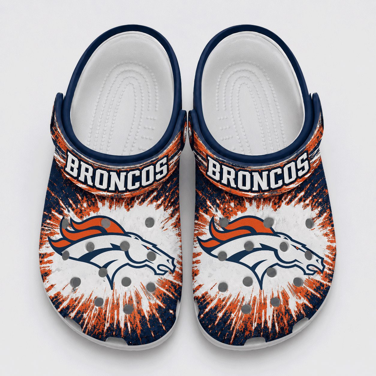 Denver Broncos | Premium NFL Splash Burst Fan Crocs VAN223