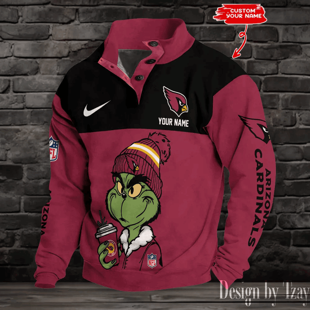 Arizona Cardinals Premium Stand-Collar Game-Day Pullover - Engineered Warmth & Personalized Name S9DBSCH699