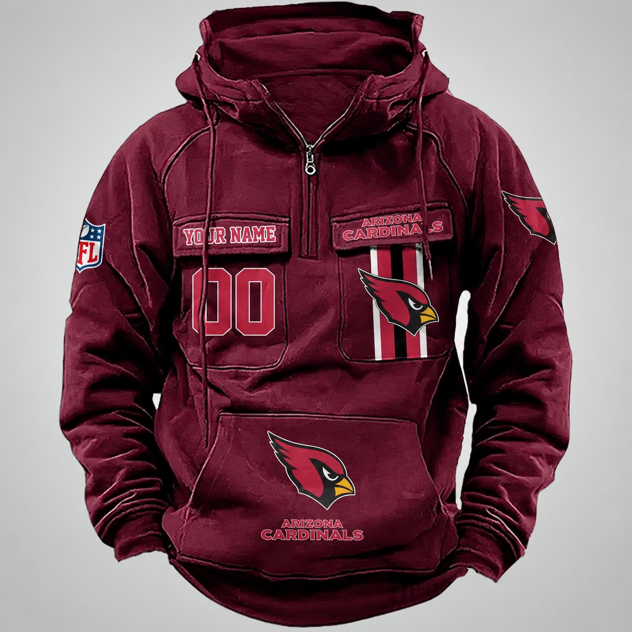 Arizona Cardinals Vintage Men Hoodie DV2 AZVMHD412