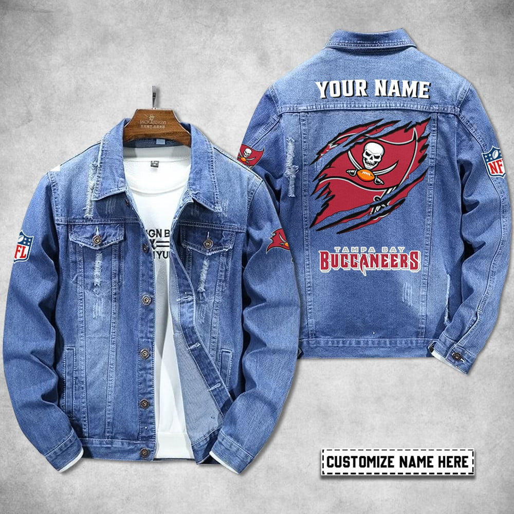 Tampa Bay Buccaneers Personalized Premium Denim Jacket S9DJ066