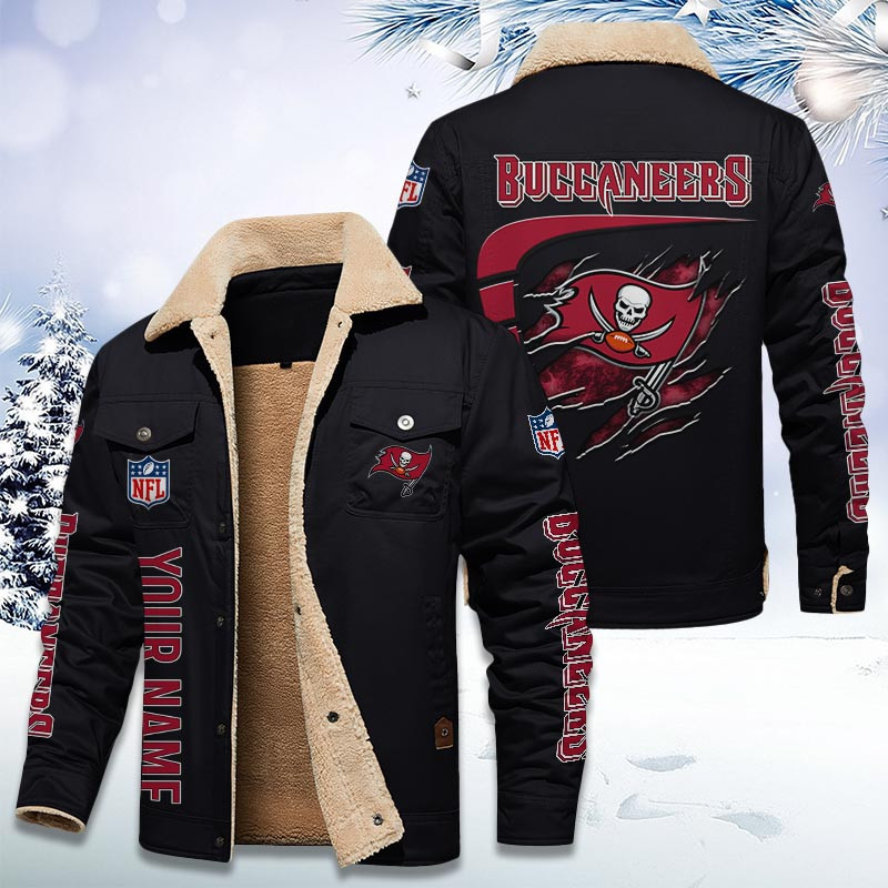Tampa Bay Buccaneers Personalized Sherpa Fleece Trucker Jacket DMHL1047