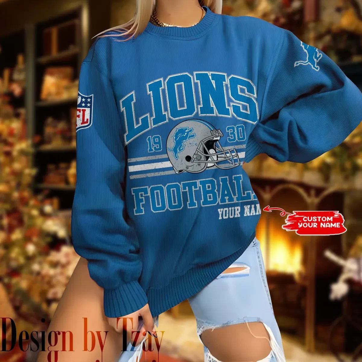 Detroit Lions Personalized Fashion Design New Woolen Sweater BGSWT288