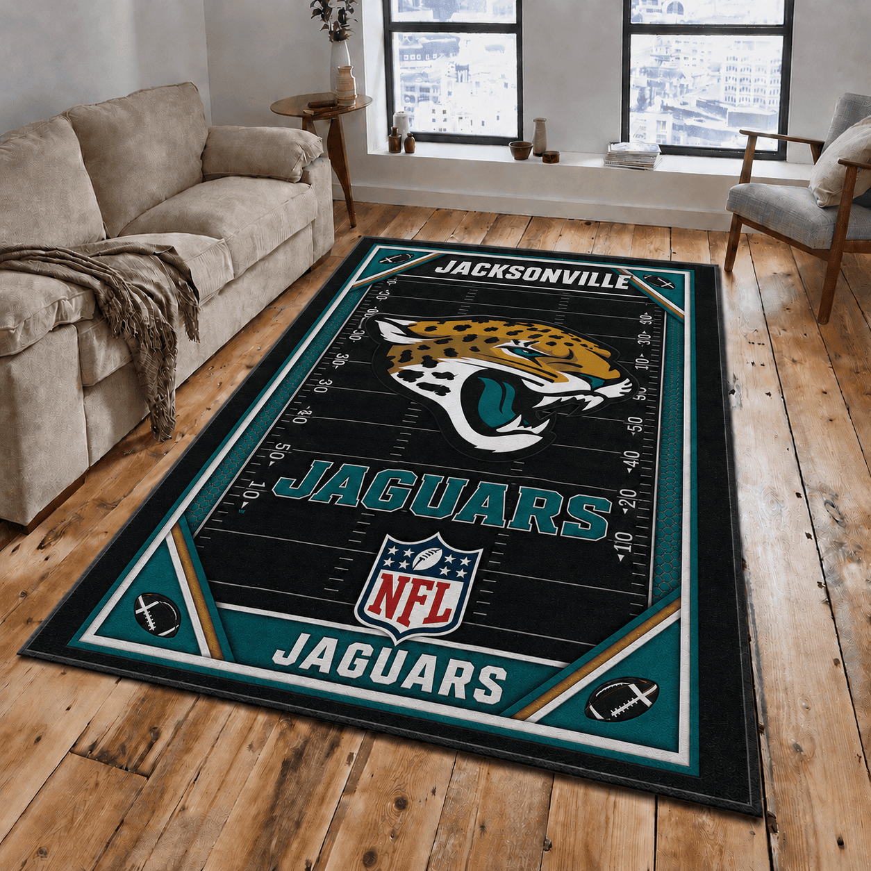 Jacksonville Jaguars Rug Living Room Floor Decor Fan Gifts VA6027