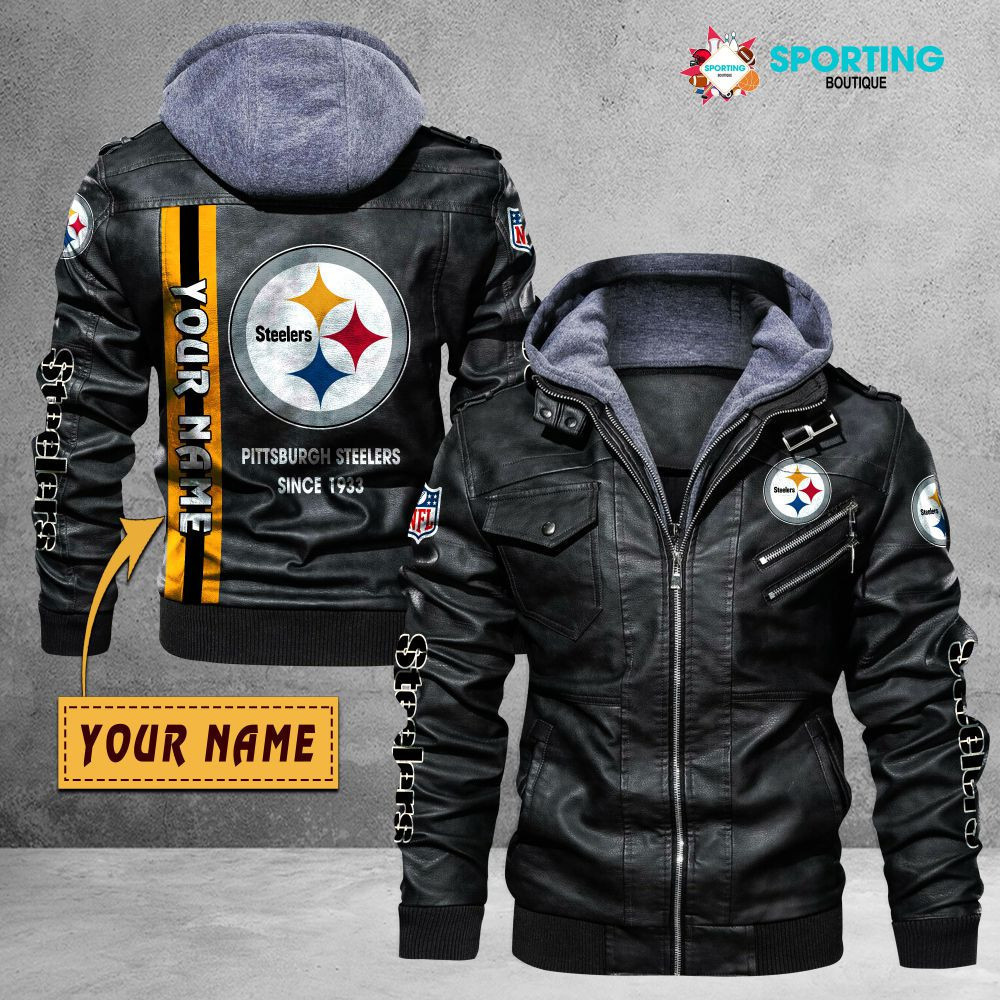 Pittsburgh Steelers VITC9036 – Premium & Ultra-Thick Leather Jacket with Fleece Hood