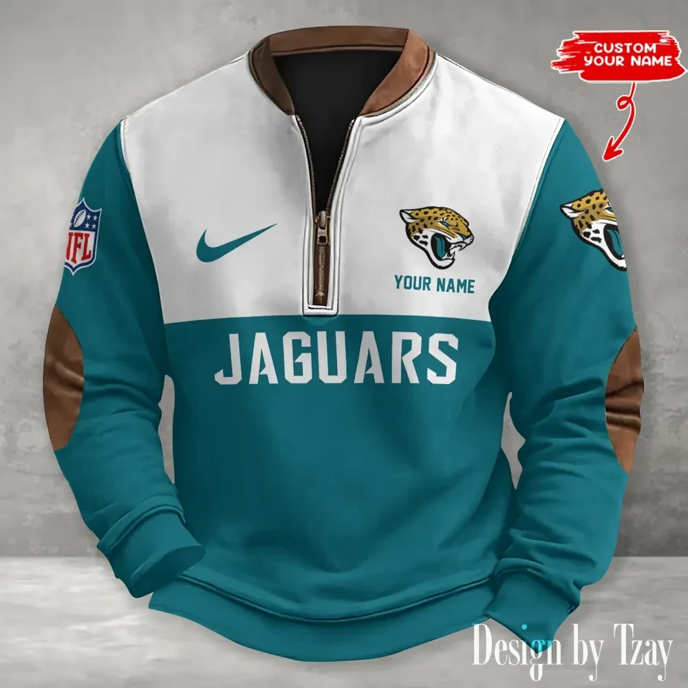 S9MPZNS124-Jacksonville Jaguars Premium Personalized Game-Day Quarter-Zip