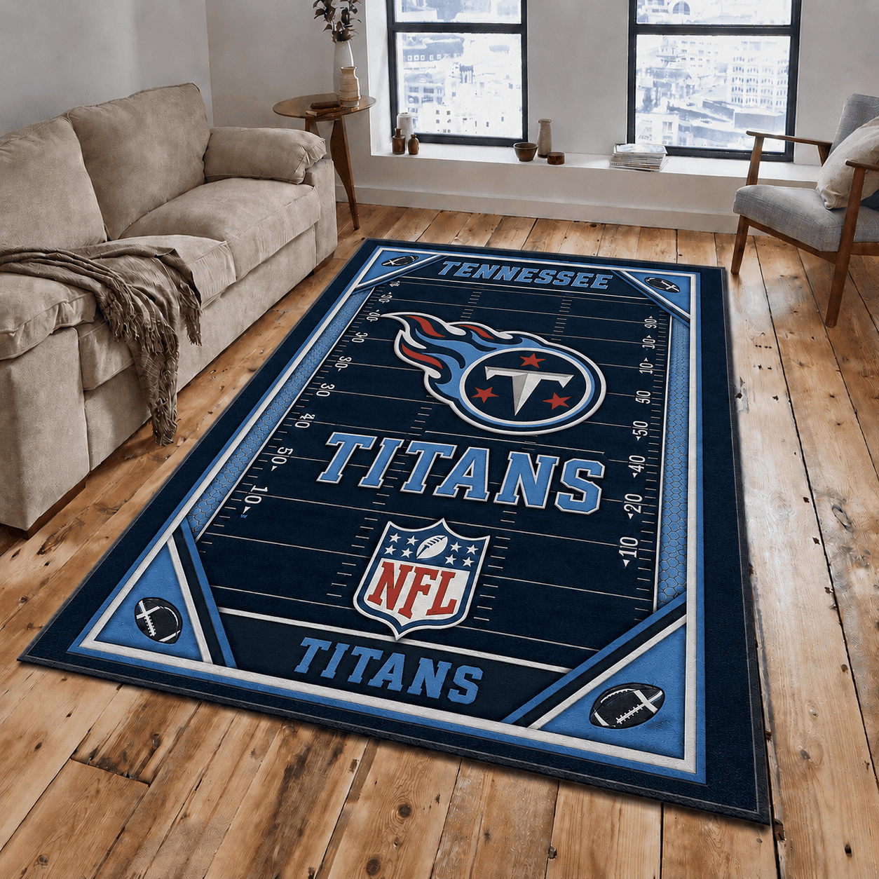 Tennessee Titans Rug Living Room Floor Decor Fan Gifts VA6026