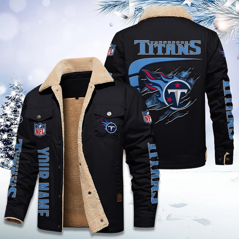 Tennessee Titans Personalized Sherpa Fleece Trucker Jacket DMHL1048