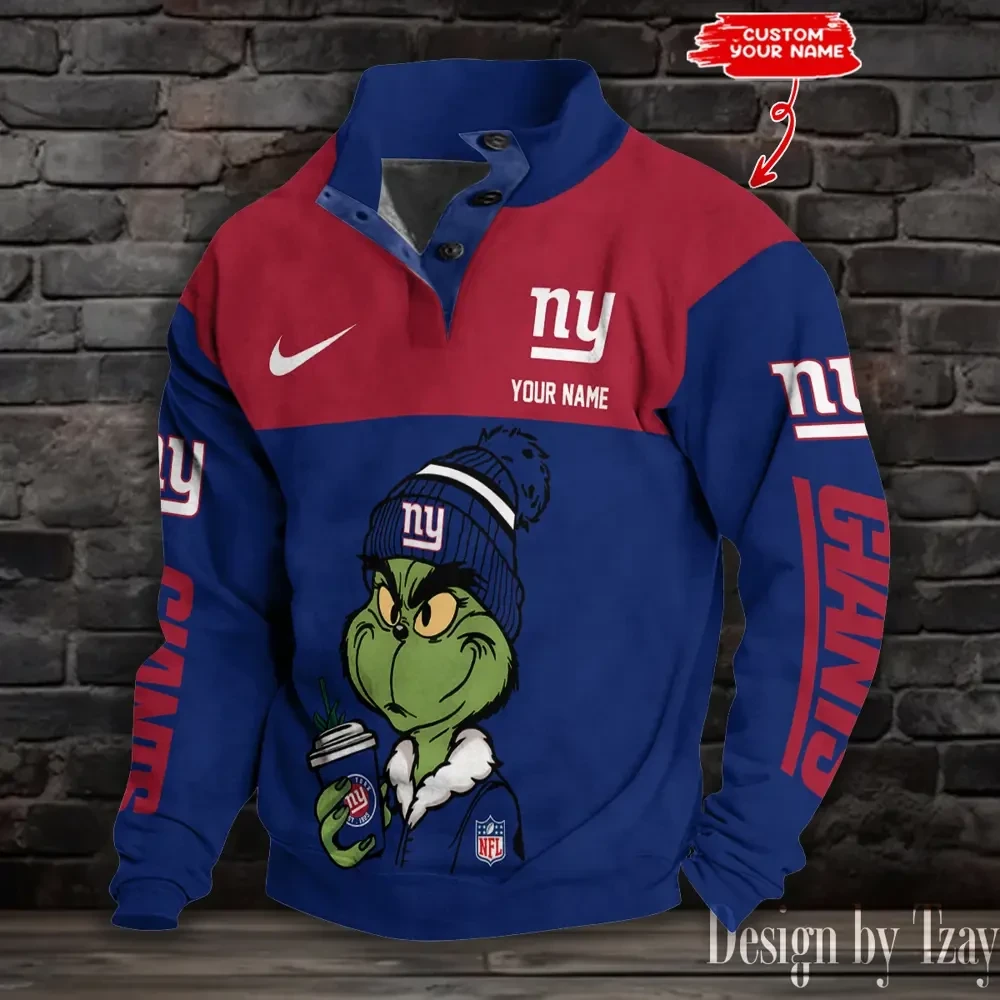 New York Giants Premium Stand-Collar Game-Day Pullover - Engineered Warmth & Personalized Name S9DBSCH722