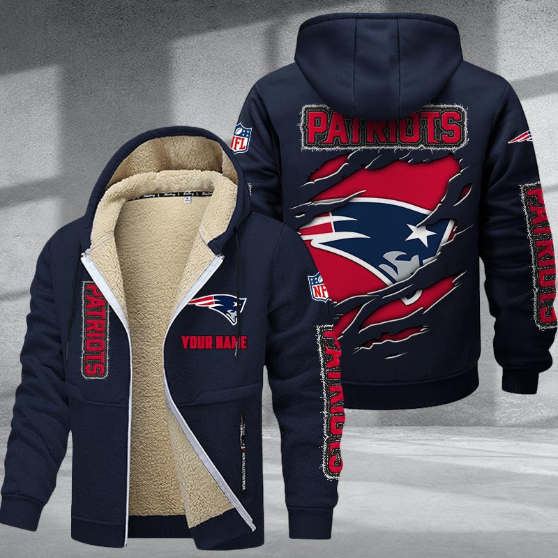 New England Patriots DMTZ0375 Premium Sherpa-Lined Winter Hoodie – Personalized Edition