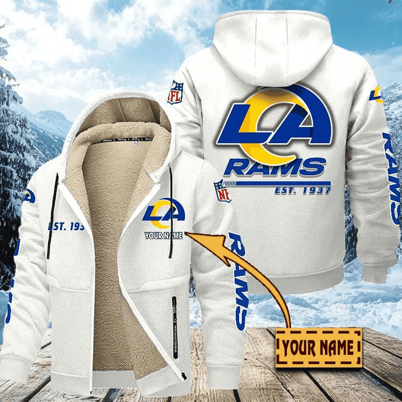 Los Angeles Rams Zip Up Fur Coat ANZTZH134