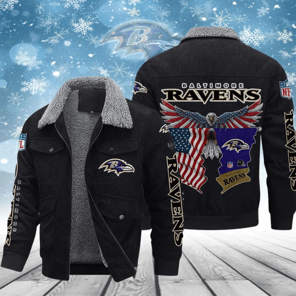 Baltimore Ravens VITCJ076 Men’s Thickened Corduroy Jacket
