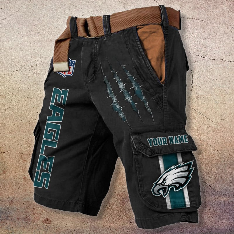 Philadelphia Eagles Pocket Print Cargo Shorts (Belt Not Included) S9MCS091
