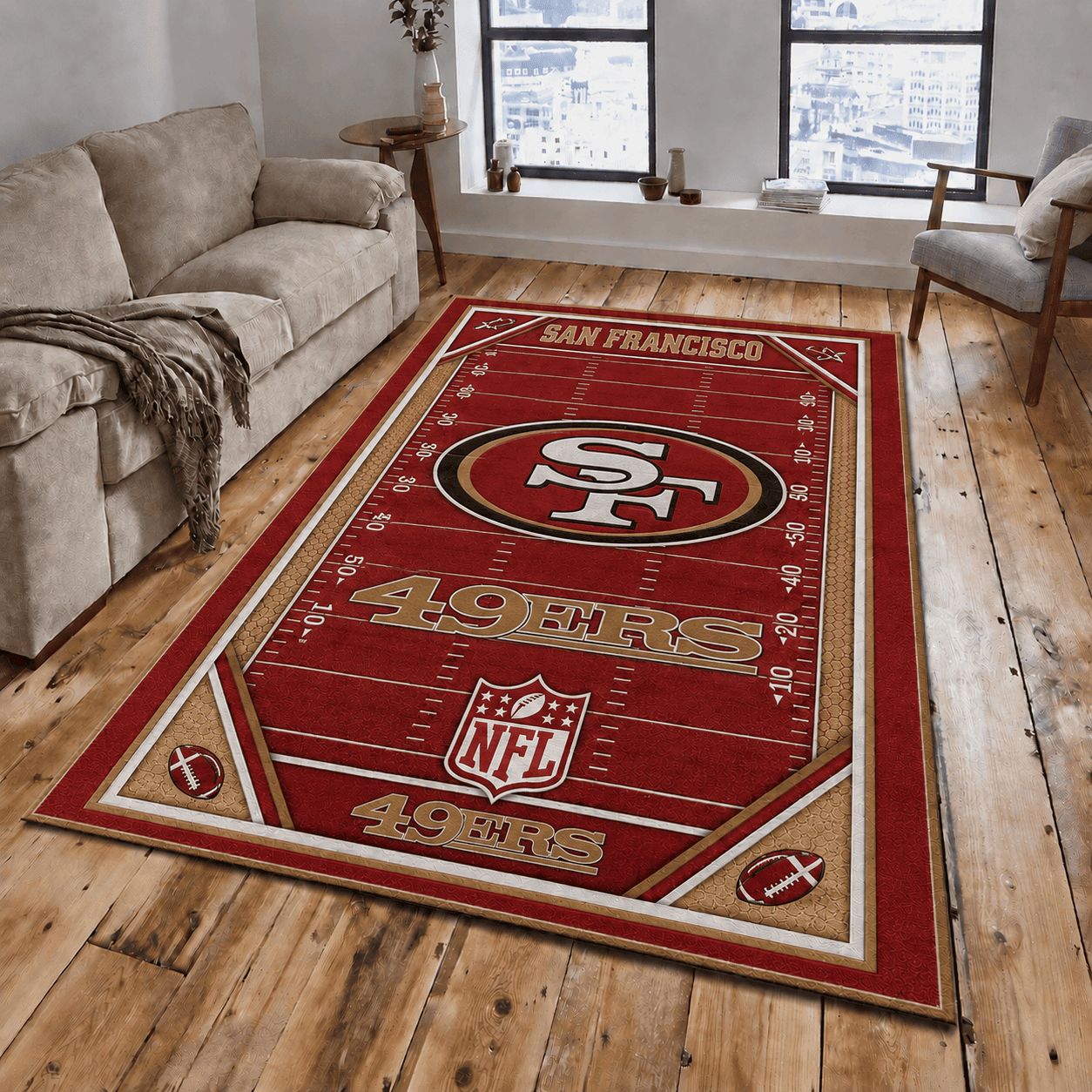 San Francisco 49ers Rug Living Room Floor Decor Fan Gifts VA6032