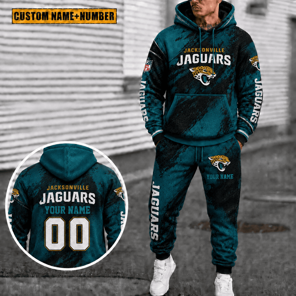 Jacksonville Jaguars Personalized Combo Hoodie And Sweatpants Gift For Fan VAN61342