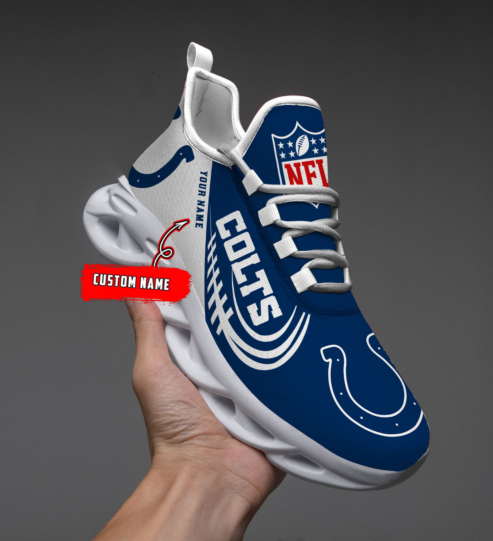 Custom Name – Indianapolis Colts -PERSONALIZED MAX SOUL SHOES