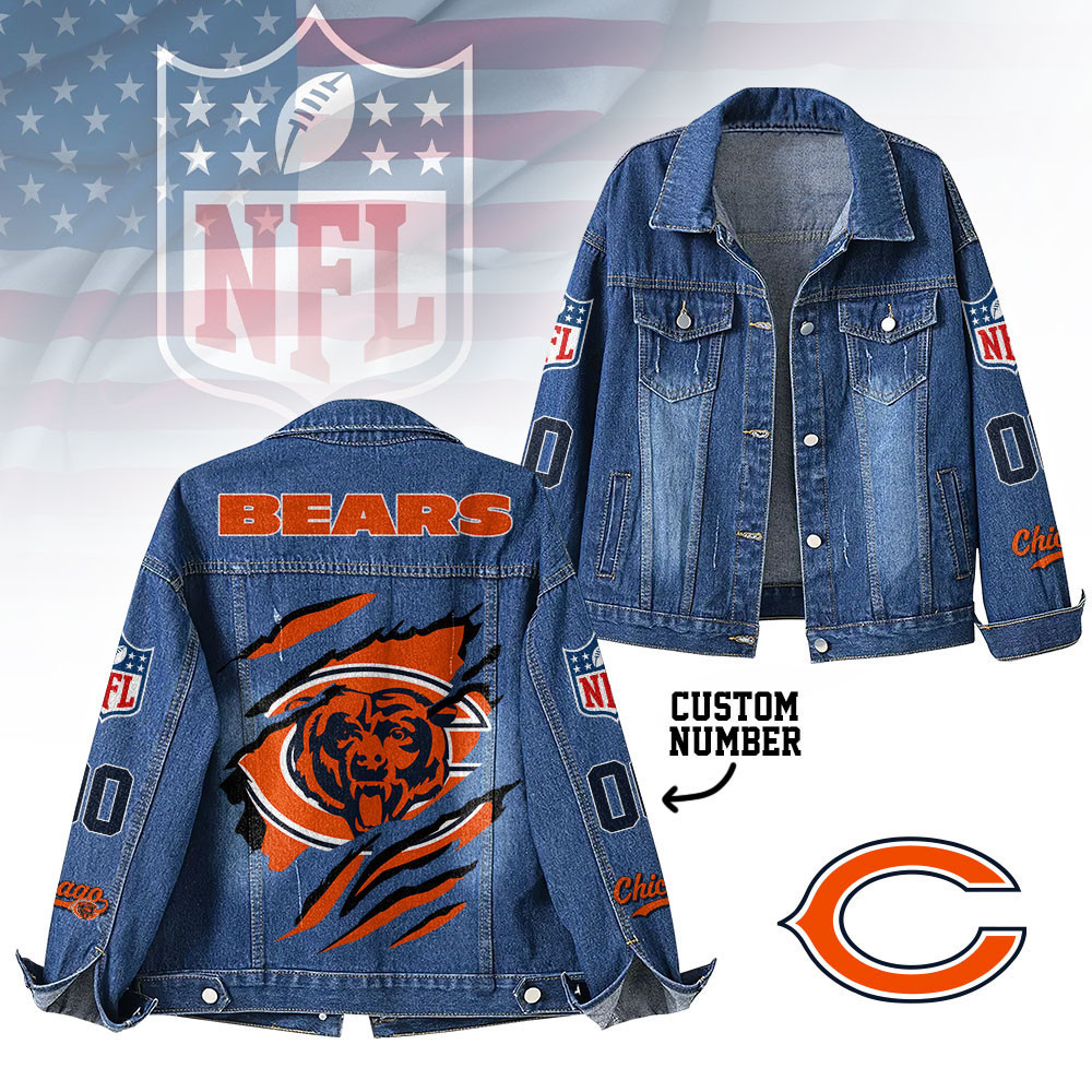 Chicago Bears | Premium Iconic Streetwear Denim Jacket NTH1