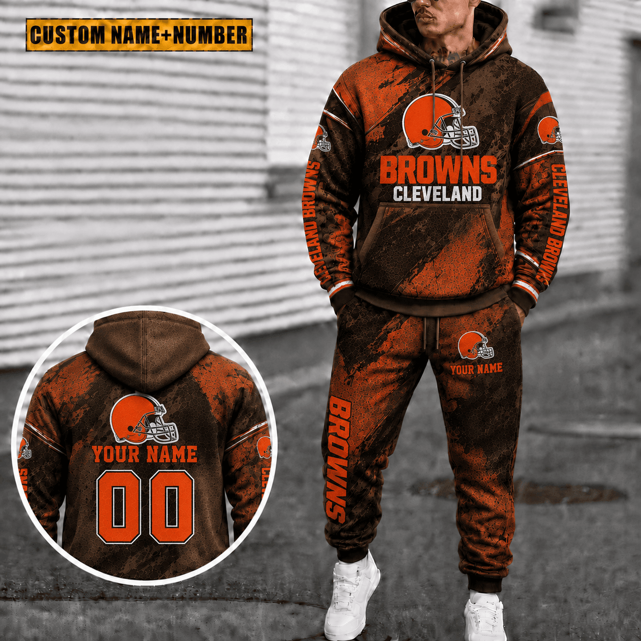 Cleveland Browns Personalized Combo Hoodie And Sweatpants Gift For Fan VAN6122