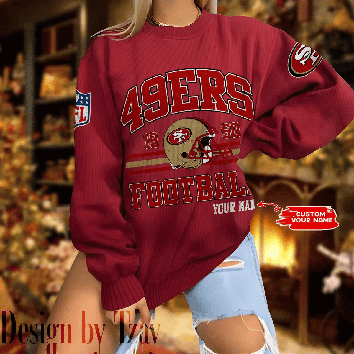 San Francisco 49ers Personalized Fashion Design New Woolen Sweater BGSWT301
