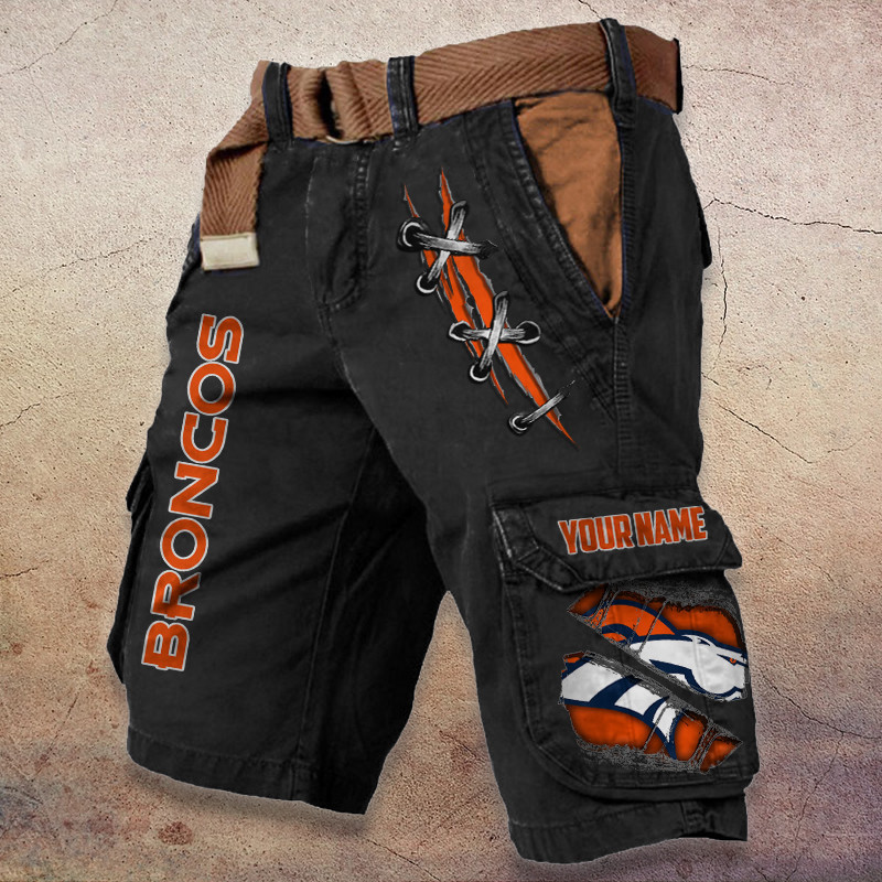 Denver Broncos Pocket Print Cargo Shorts (Belt Not Included) S9MCS139