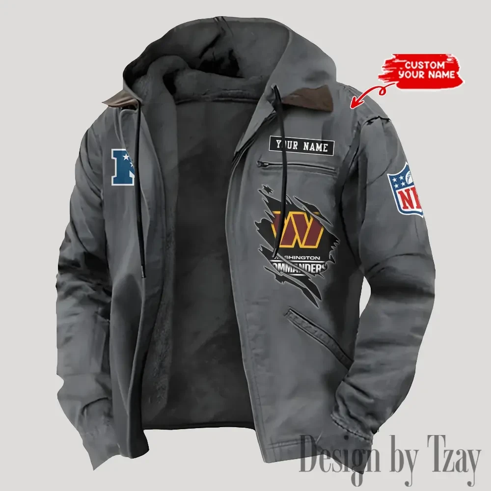 Washington Commanders Men's Casual Padded Jacket Hooded Trending 2026 SPTPJH161