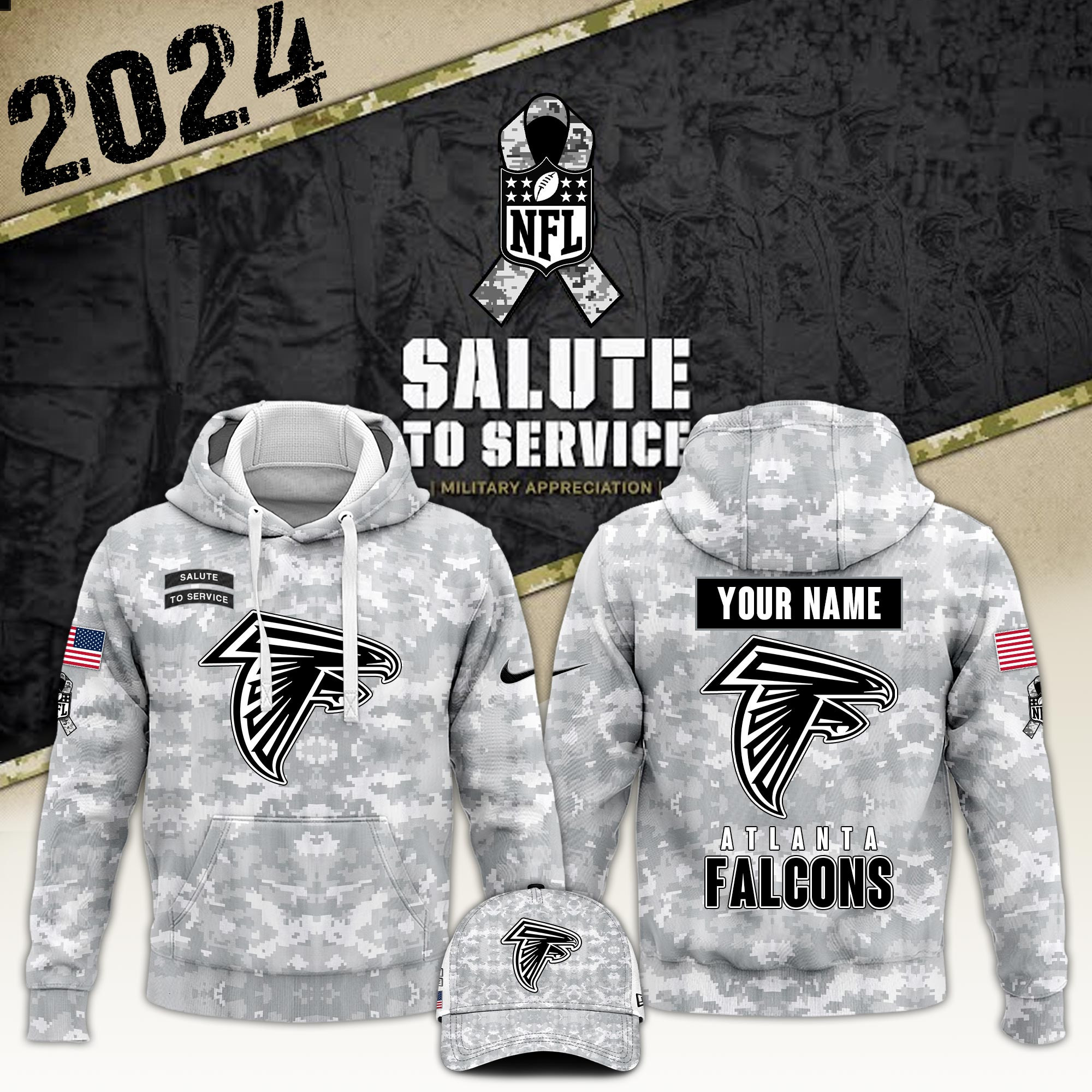 Atlanta Falcons Veterans Day Hoodie VTR2629