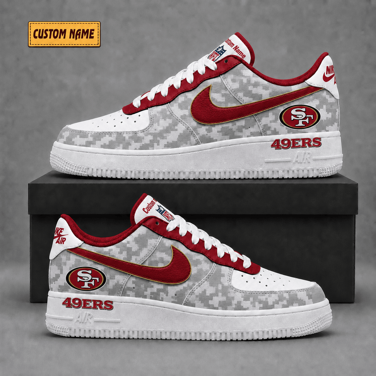 San Francisco 49ers | Premium NFL Fear The Team AF1 Sneakers - VA36239