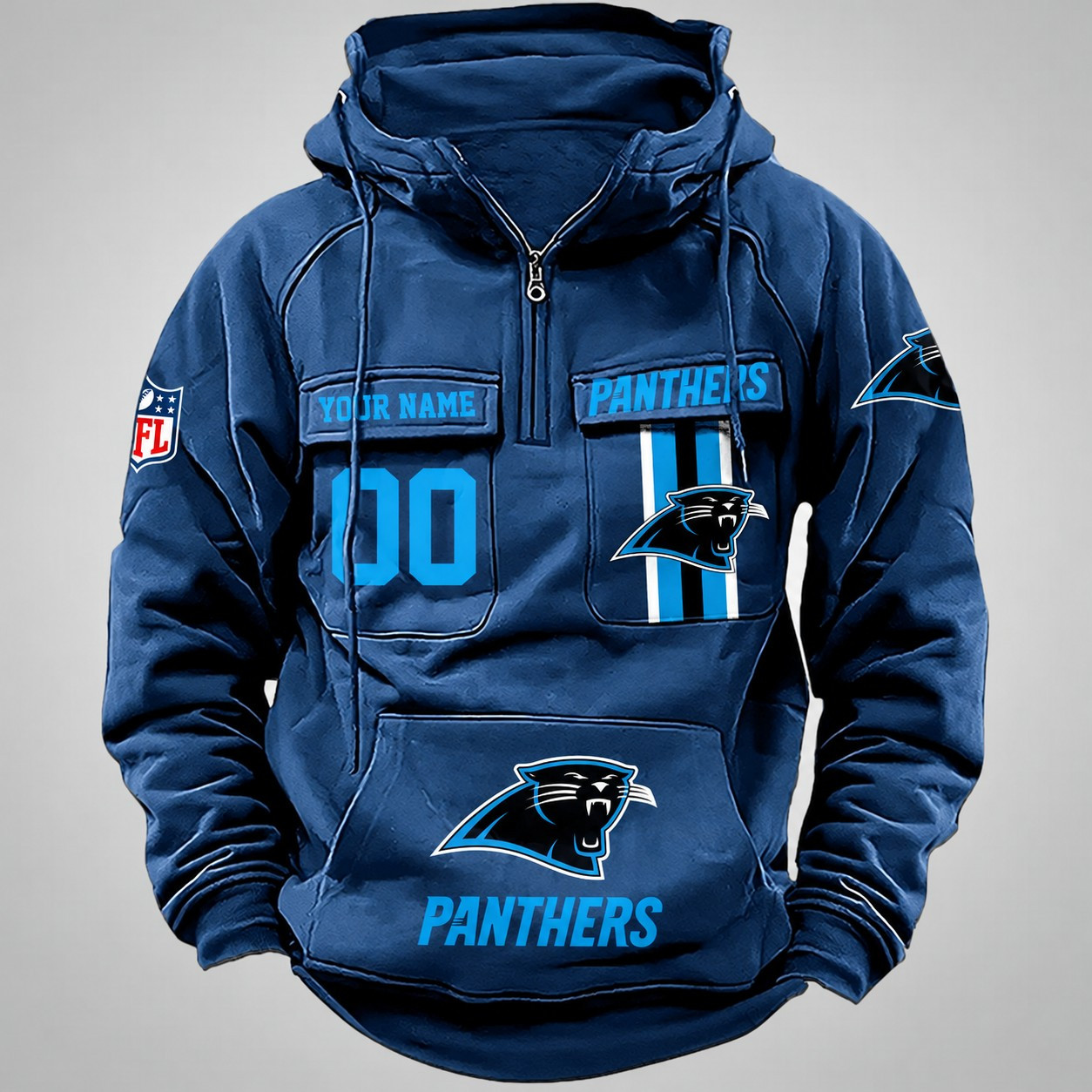 Carolina Panthers Vintage Men Hoodie DV2 AZVMHD416