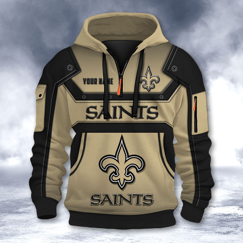 New Orleans Saints DMHT2568 3D Half-zip Hoodie