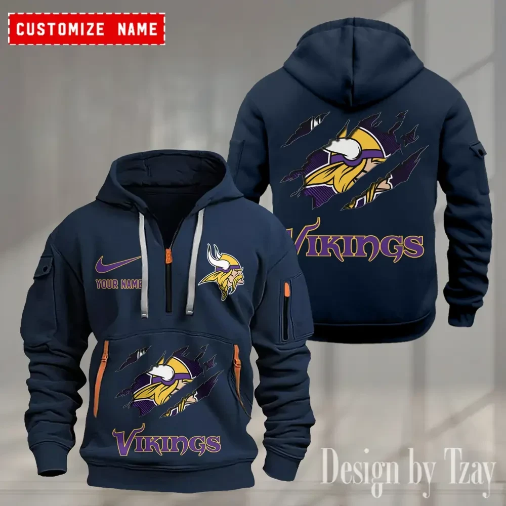 Minnesota Vikings Heavy Fleece Pullover Hoodie AZHEAVYHD506