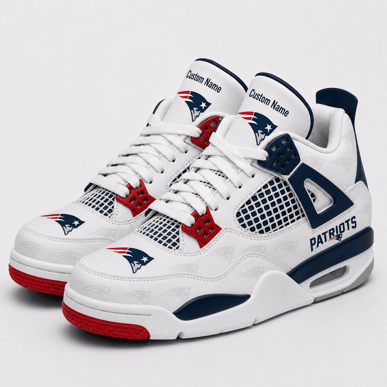 New England Patriots Personalized AJ4 Sneaker VA331
