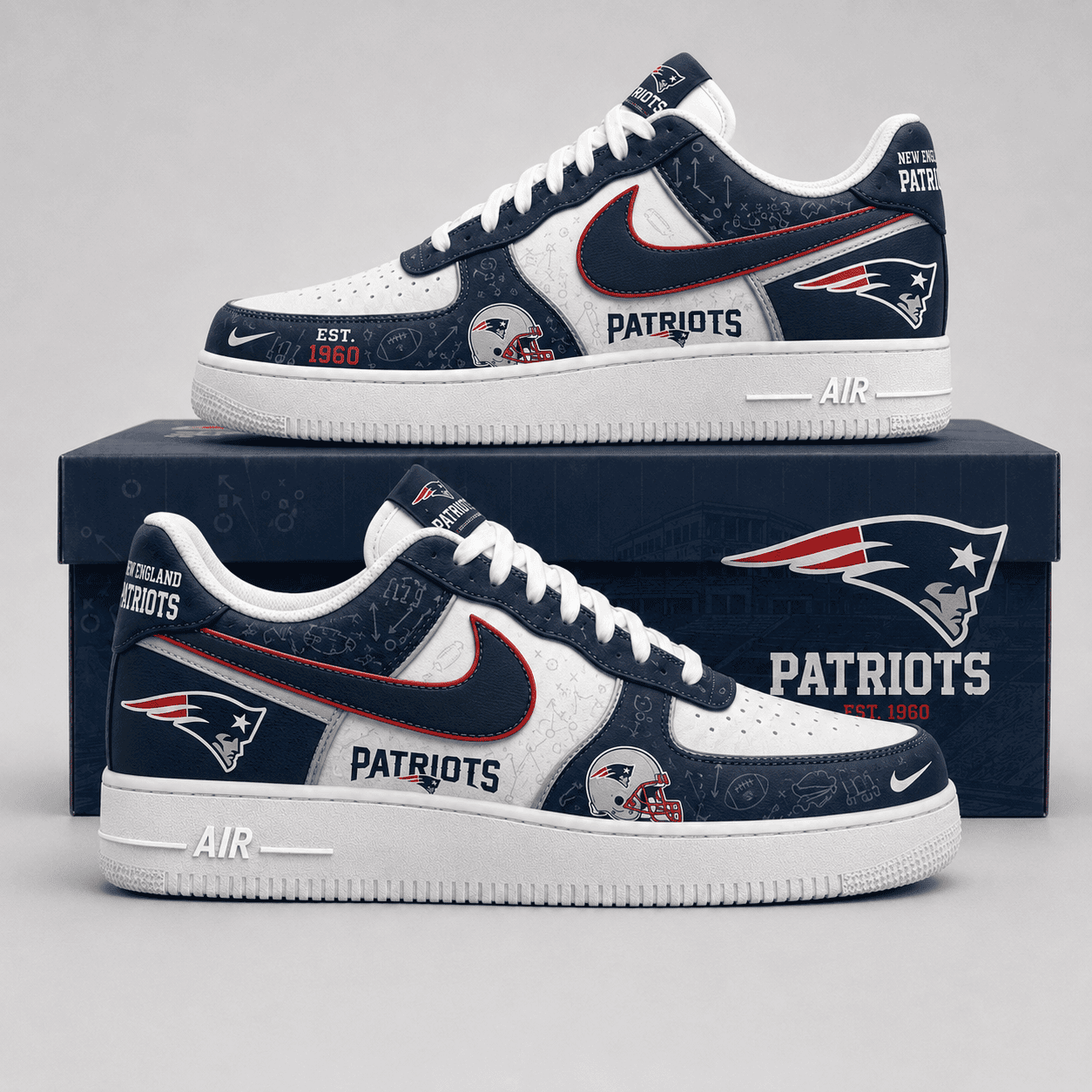 New England Patriots | Premium NFL Game Ready Fan AF1 Shoes - VA35224