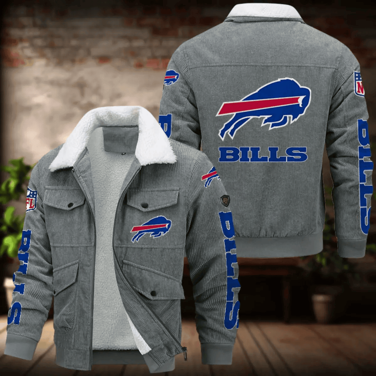 Buffalo Bills Men's Thickened Corduroy Jacket ANZANZTCJ004
