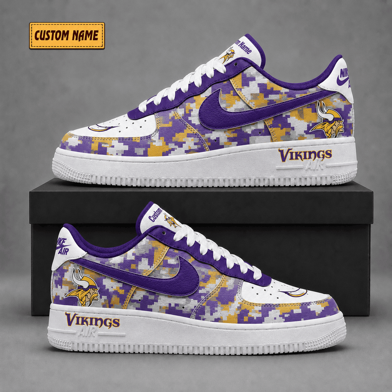 Minnesota Vikings | Premium NFL Fear The Team AF1 Sneakers - VA38838