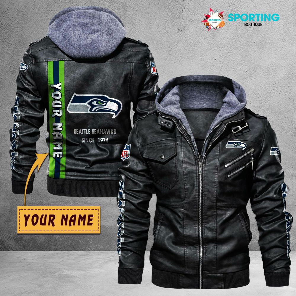 Seattle Seahawks VITC9038 – Premium & Ultra-Thick Leather Jacket with Fleece Hood