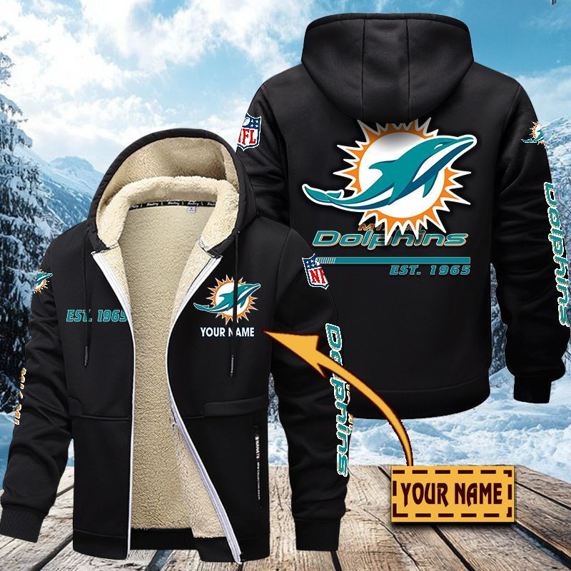 Miami Dolphins Premium Sherpa-Lined Winter Hoodie – Personalized Edition VITZC089