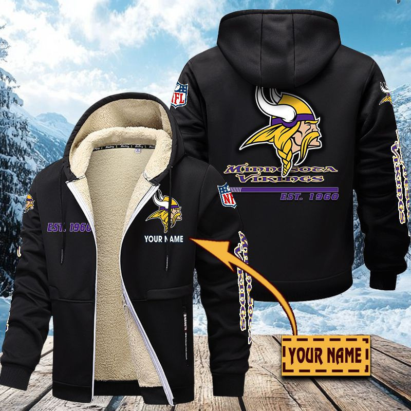 Minnesota Vikings Premium Sherpa-Lined Winter Hoodie – Personalized Edition VITZC090