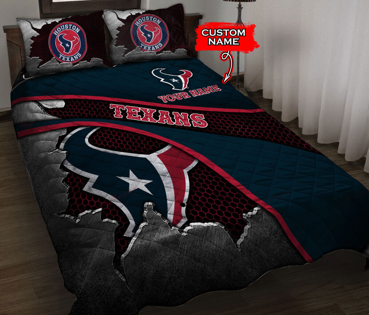 Houston Texans Personalized Quilt Set BG127