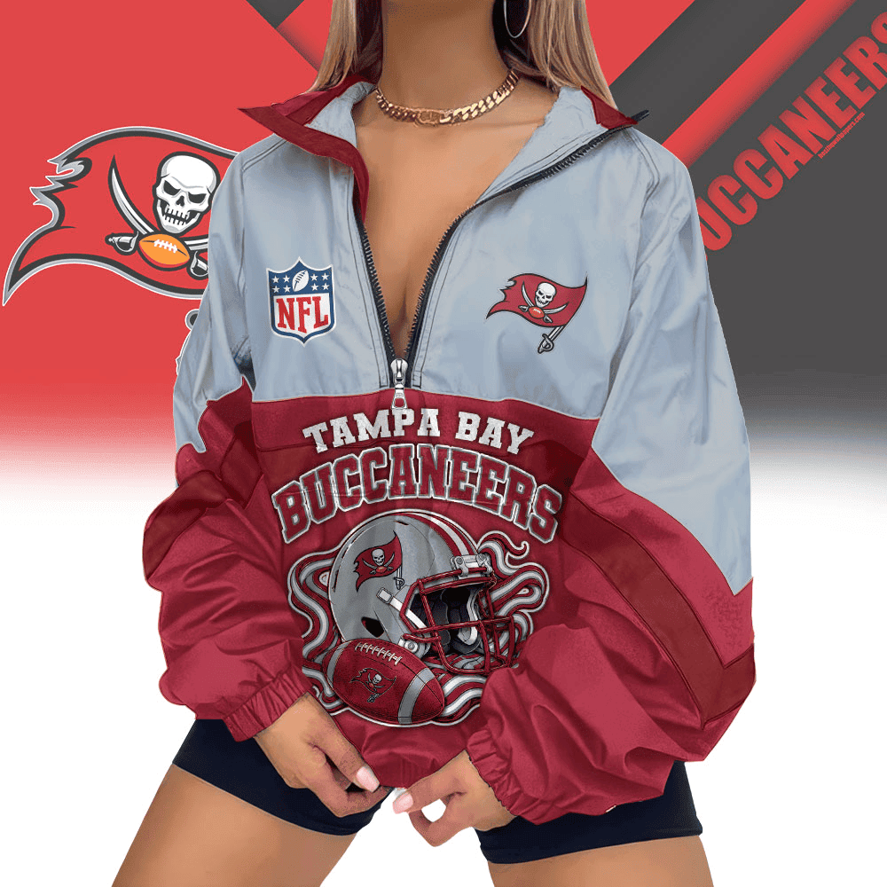 Tampa Bay Buccaneers | Premium NFL Championship Vibe V-Neck Zipper Sweatshirt Jackets NTH1