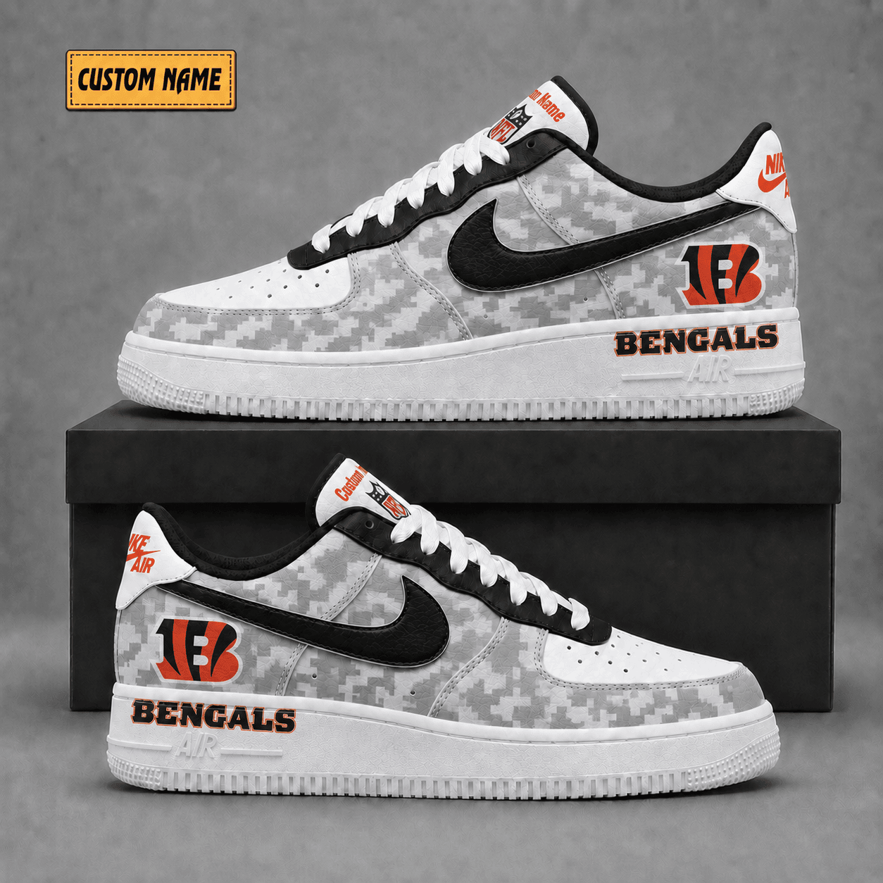 Cincinnati Bengals | Premium NFL Fear The Team AF1 Sneakers - VA36231