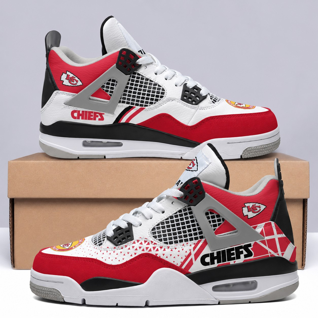Kansas City Chiefs Personalized AJ4 Sneaker BG195
