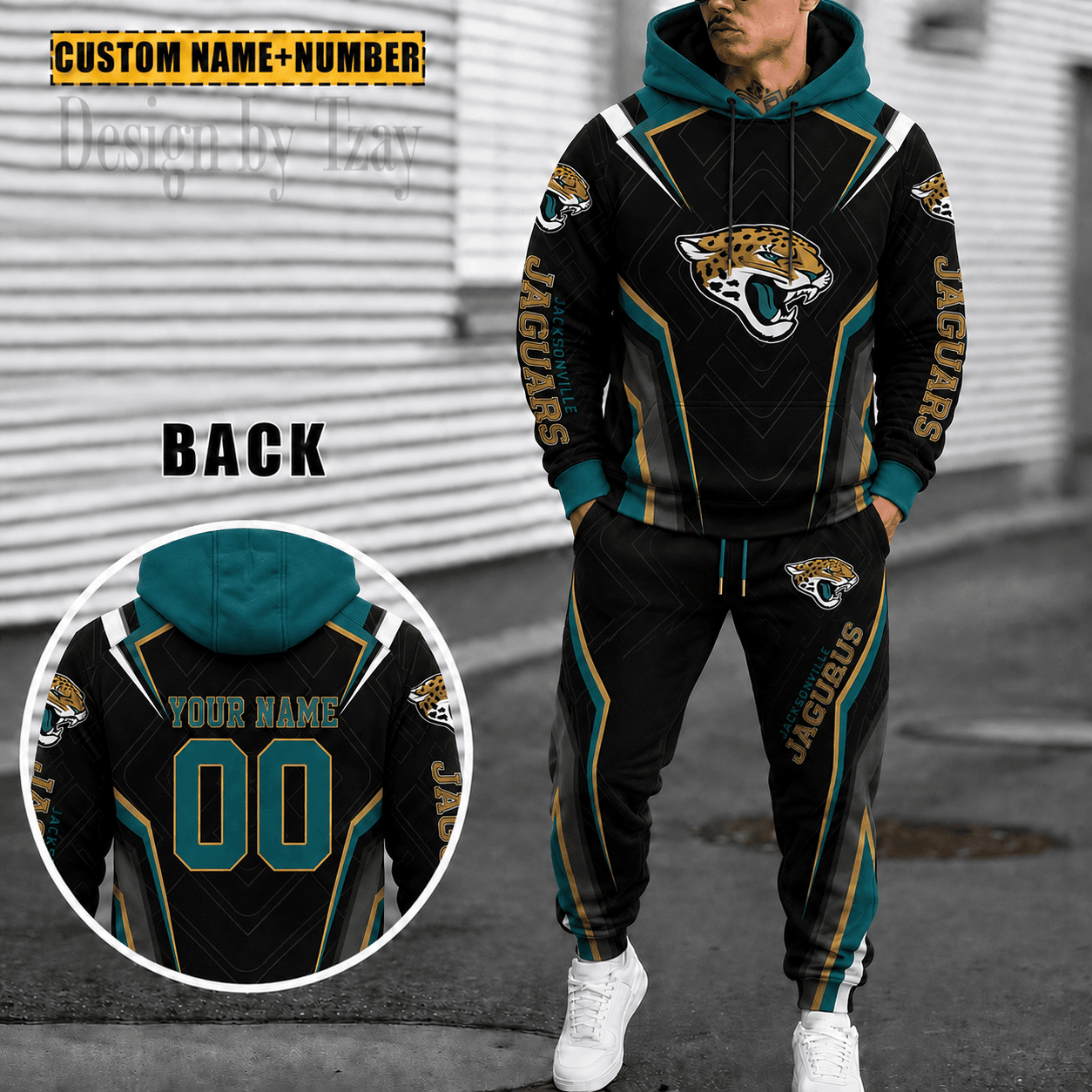 Jacksonville Jaguars Personalized Combo Hoodie And Sweatpants Gift For Fan VA1095