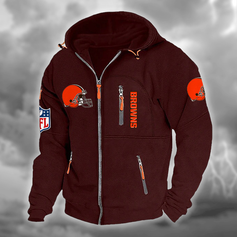 Cleveland Browns DMCD0659 Hooded Cardigan Jacket