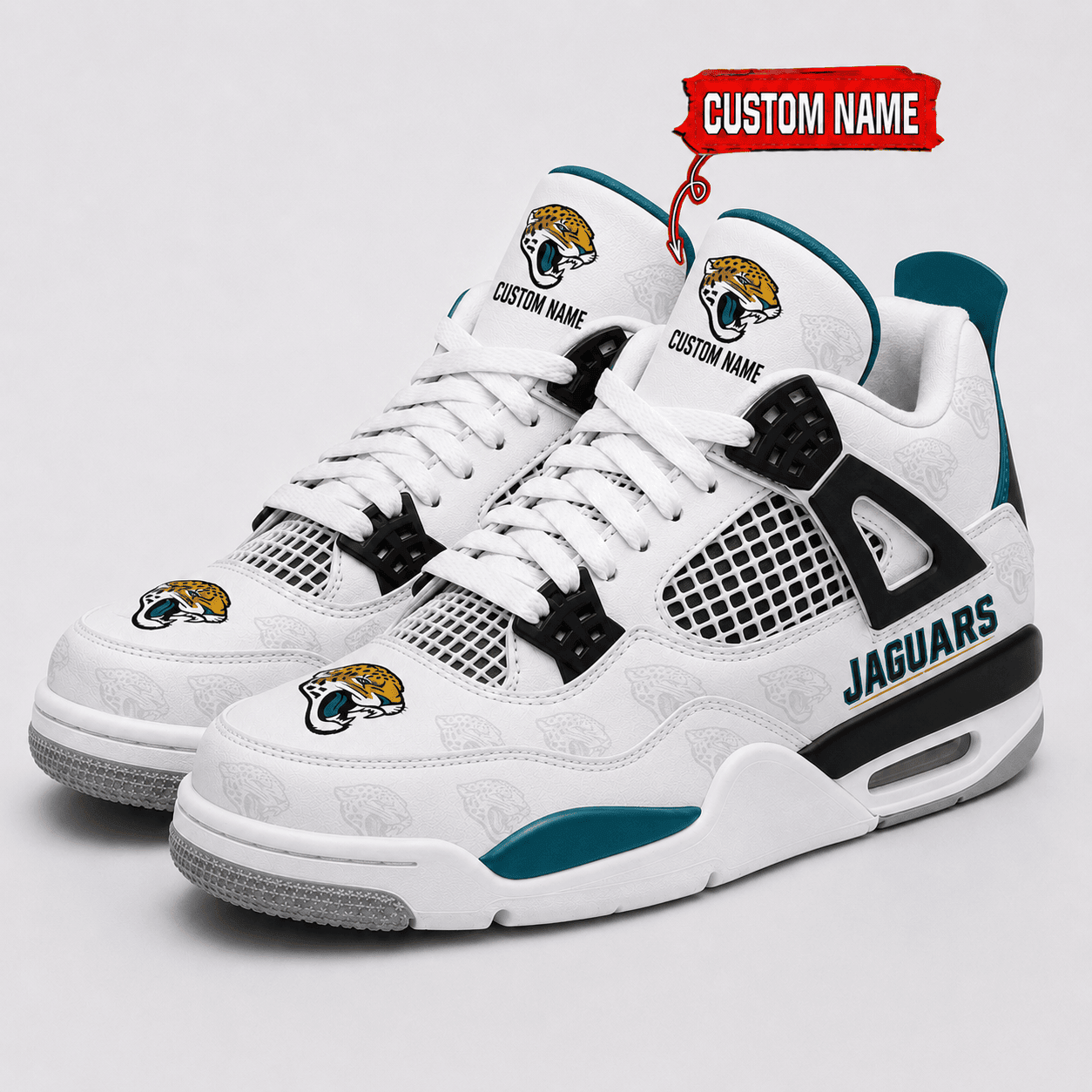 Jacksonville Jaguars Personalized AJ4 Sneaker VA358