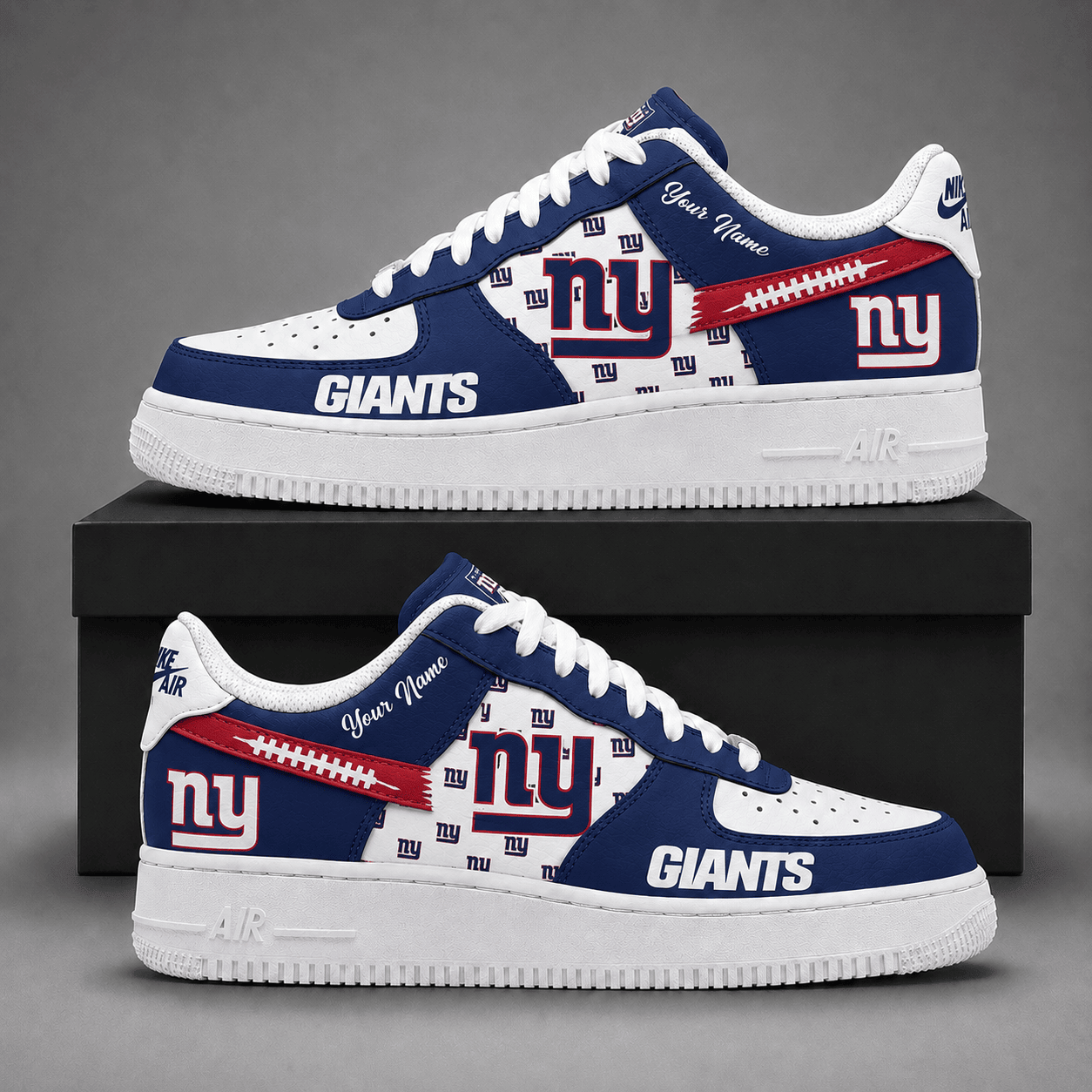 New York Giants | Premium NFL Fear The Team AF1 Sneakers Personalized - VA37432