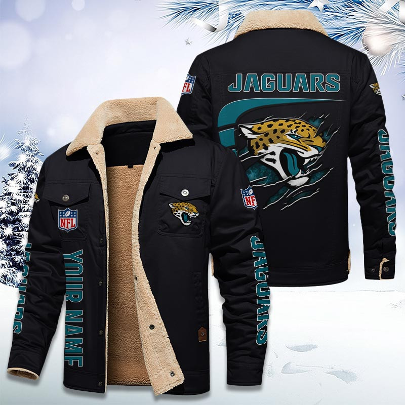 Jacksonville Jaguars Personalized Sherpa Fleece Trucker Jacket DMHL1032