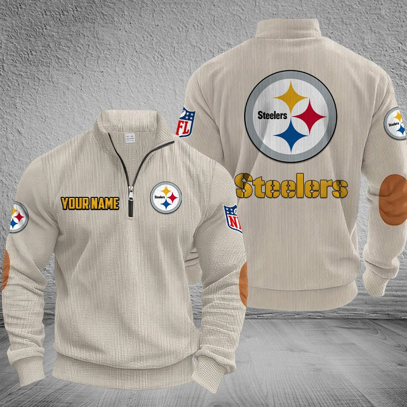 Pittsburgh Steelers DMSH0295 Stand Collar Half-zip Sweatshirt Multicolor