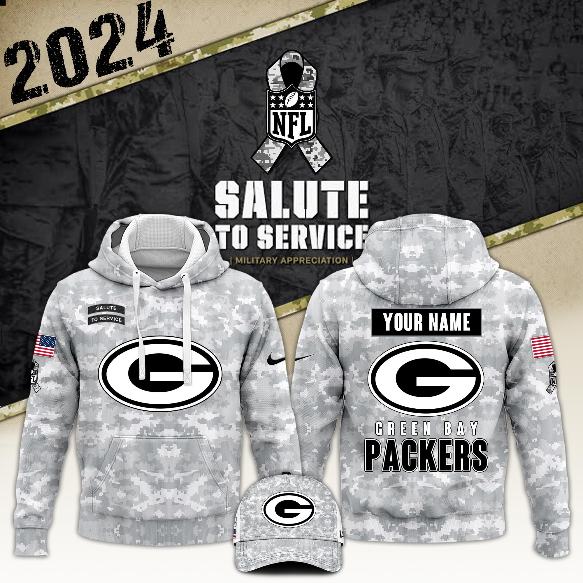 Green Bay Packers Veterans Day Hoodie VTR5629