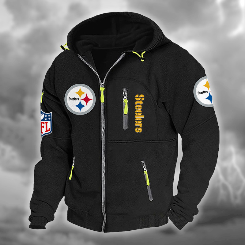 Pittsburgh Steelers DMCD0678 Hooded Cardigan Jacket