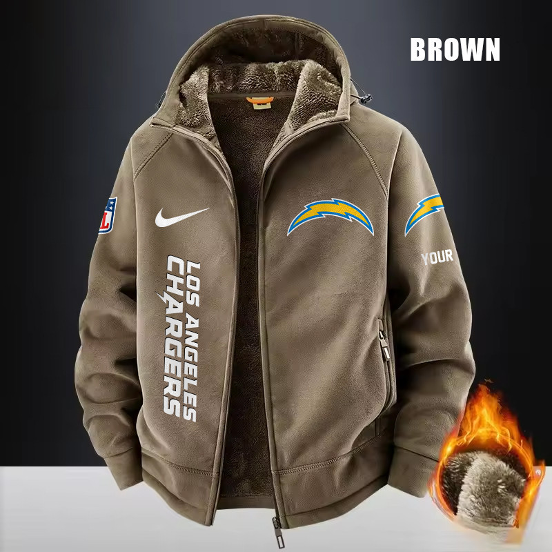Los Angeles Chargers Fleece Fashion Hooded Jacket Outdoor SPTFFHJ082